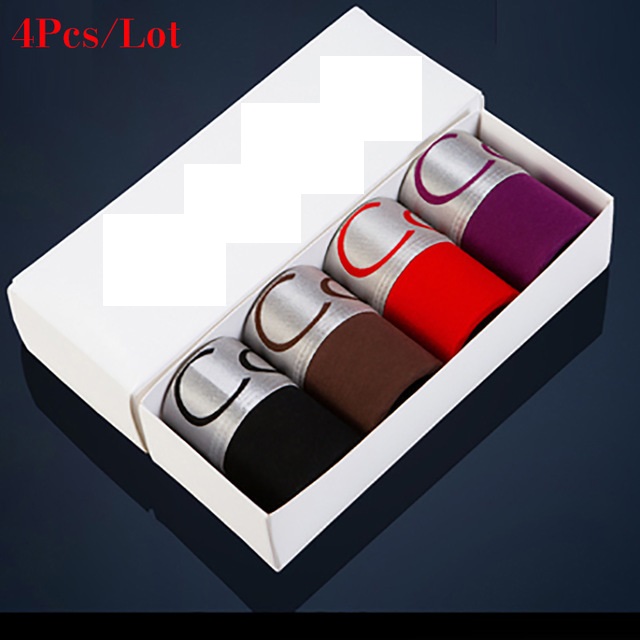 Boxer Brief Pack Cotton - 4Pcs/Lot Mens Underwear Boxers Homme Men's