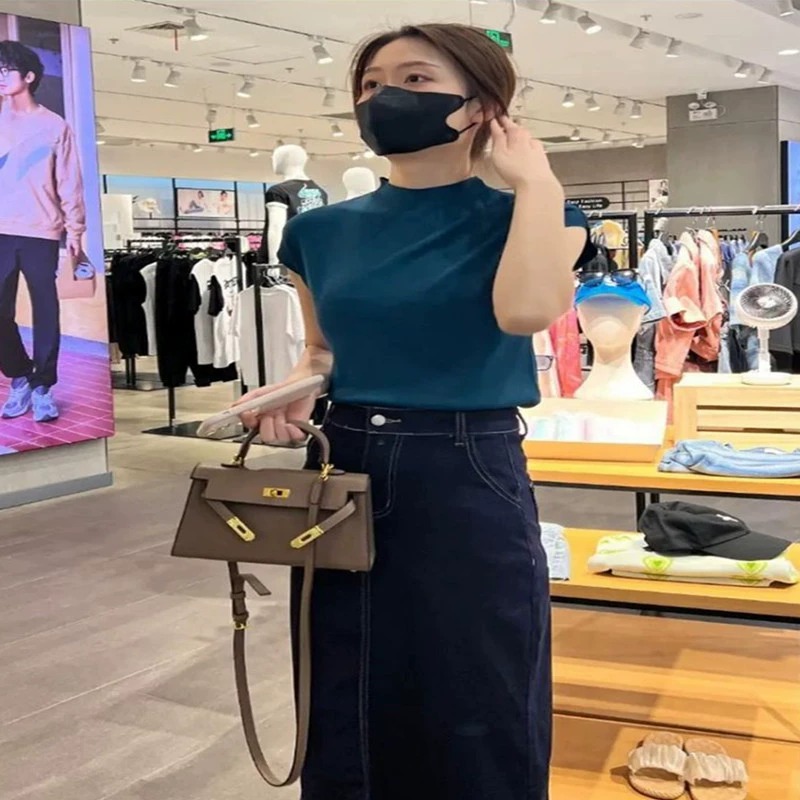 Korean Style Knitted Top Women - Base Layer Top recension och pris