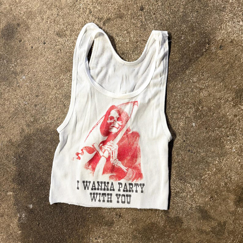 Ribbed Tank with Killer Party  - Tank Top Ribbed recension och pris