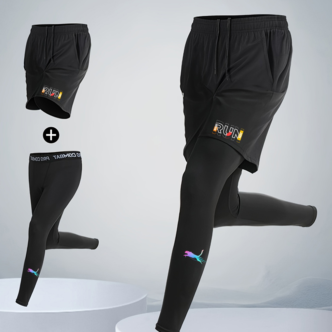 Men's Running Jogging 2 Piece  - Compression Shorts Athletes recension och pris
