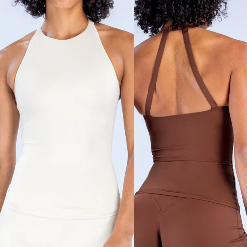 Women Halter Tank Top Built In - Suspender Tank Top recension och pris