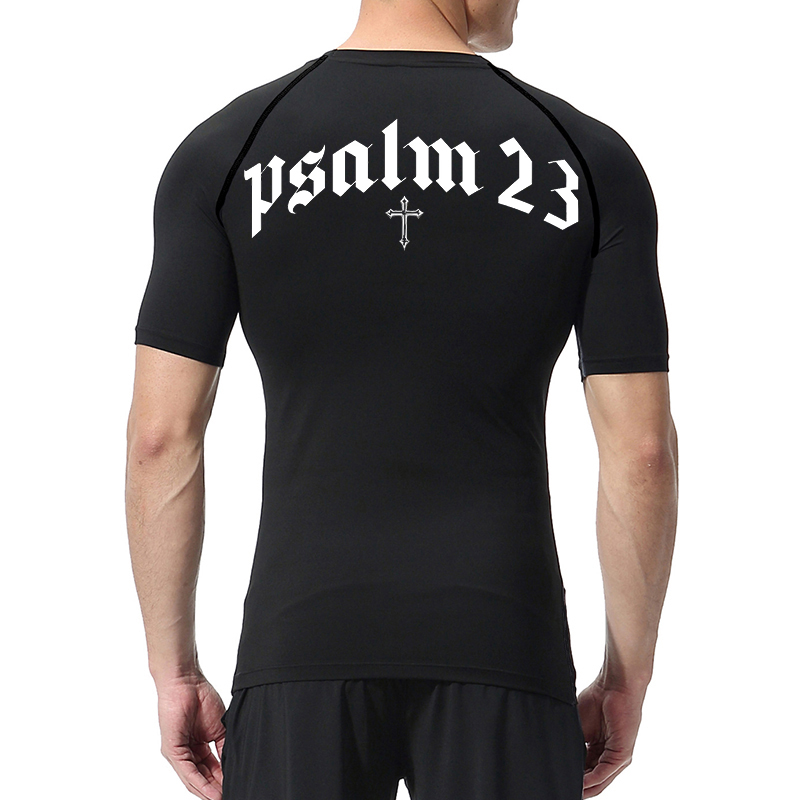 Psalm 23 Cross Print Compressi - Base Layer Top recension och pris
