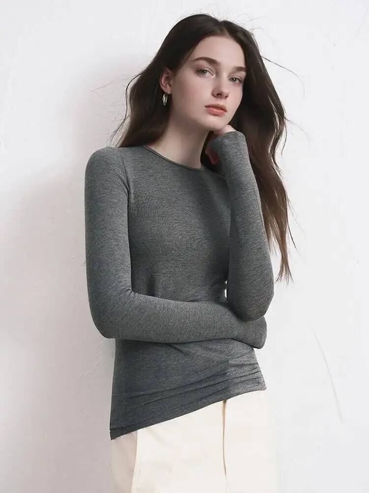 Women Cashmere Blend Long Slee - Base Layer Top recension och pris